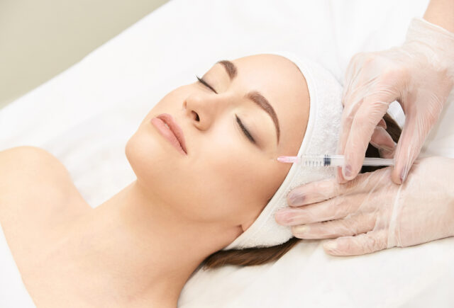 A practitioner administering injectables for wrinkles in Lafayette.